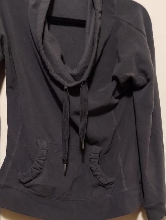 Old Navy Tops - Old Navy Black Cowl-Neck Hoodie Micro Fleece with Drawcords